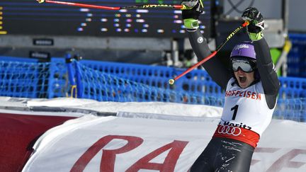 A 27 ans, Tessa Worley est désormais double championne du monde de slalom géant. (FABRICE COFFRINI / AFP)