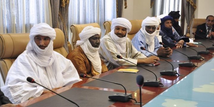 Le Président du Burkina Faso, Blaise Compaoré, s`entretient avec une délégation d'Ansar Dine, le 16 Novembre 2012 à Ouagadougou (Burkina Faso). (AFP)