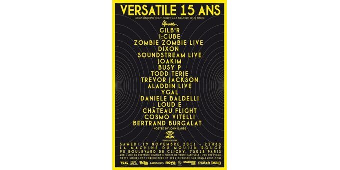 L&#039;Affiche de la Soirée Versatile à la Machine Samedi 19 nov 2011.
 (Versatile Records)