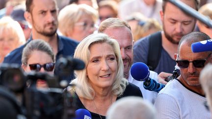 Marine Le Pen à Hénin-Beaumont, dans le nord de la France, le 10 septembre 2023. (FRANCOIS LO PRESTI / AFP)