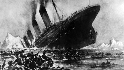 Illustration montrant le naufrage du Titanic, le 14 avril 1912, après avoir heurté un iceberg.&nbsp;&nbsp;&nbsp; (- / AFP)