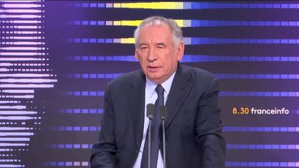 François Bayrou, président du MoDem et Haut-commissaire au plan, était l'invité du "8h30 franceinfo" lundi 17 avril 2023. (FRANCEINFO/RADIOFRANCE)