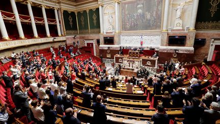 Les députés réunis dans l'hémicycle de l'Assemblée nationale, le 20 juin 2018 à Paris. (THOMAS SAMSON / AFP)