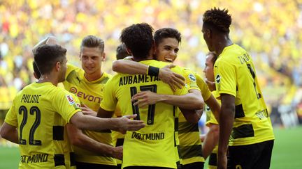 Les joueurs du Borussia Dortmund. (INA FASSBENDER / AFP)