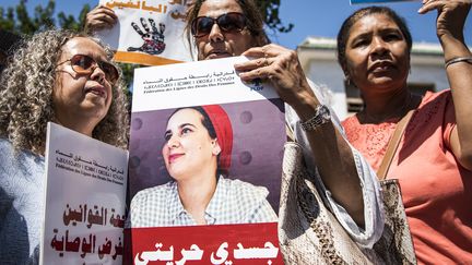 Manifestation pour la libération de la journaliste Hajar Raissouni, le 9 septembre 2019 à Rabat (FADEL SENNA / AFP)