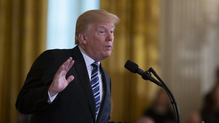 Le président des Etats-Unis, Donald Trump, à Washington, le 18 mai 2018. (ALEX EDELMAN / CONSOLIDATED NEWS PHOTOS / AFP)