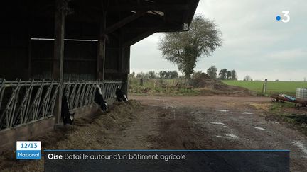 Aperçu du bâtiment agricole de&nbsp;Vincent Verschuere, éléveur de bovins à Saint-Aubin-en-Bray (Oise). (FRANCE 3)