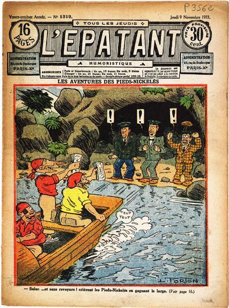 Les aventures des Pieds Nickelés dans l'hebdomadaire L'Epatant en novembre 1933
 (DR)