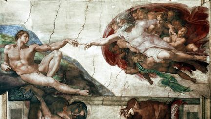 "La creation d'Adam" (The Creation of Adam). Détail d'une voûte de la chapelle Sixtine (Sistina), fresque de Michelangelo Buonarroti, dit Michel Ange (Michelange ou Michel-Ange, 1475-1564).&nbsp; (Luisa Ricciarini/Leemage)