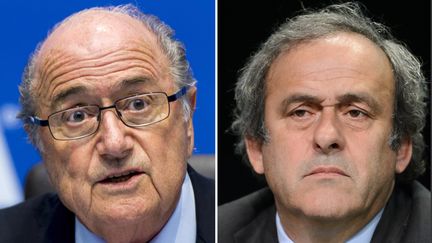 Sepp Blatter (à gauche) et Michel Platini (à droite) ont vu leur peine réduite de huit à six ans en appel. (AFP)