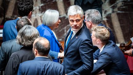 Laurent Wauquiez, à l'Assemblée nationale, à Paris, le 18 juillet 2024. (XOSE BOUZAS / HANS LUCAS / AFP)