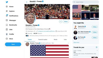 Le président américain, Donald Trump, est très présent sur Twitter. (CAPTURE D'ECRAN / @REALDONALDTRUMP)