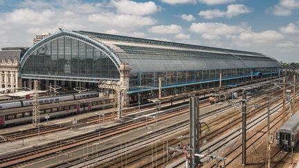 Vue aérienne de la gare de Bordeaux (Gironde). (ONLY FRANCE / AFP)