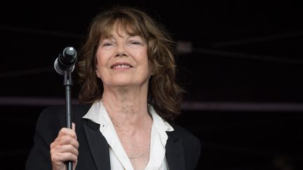 La chanteuse Jane Birkin aux Vieilles Charrues, à Carhaix (Finistère), le 18 juillet 2019. (LOIC VENANCE / AFP)