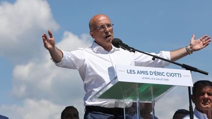 Éric Ciotti, le député des Alpes-Maritimes lors de son "grand déjeuner des amis d'Éric Ciotti", le 7 juillet 2018. (ERIC OTTINO / MAXPPP)