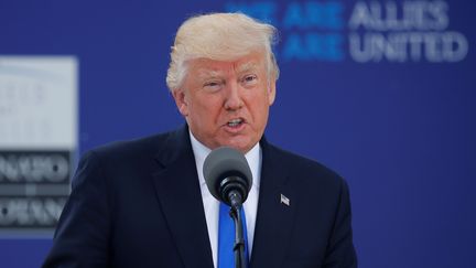 Le président des États-Unis Donald Trump au sommet de l'Otan, à Bruxelles, le 25 mai 2017. (JONATHAN ERNST / X90178)