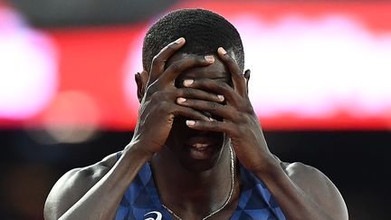 Mamadou Kassé Hann n'est pas parvenu&nbsp;à se qualifier pour la finale du 400 m haies, lors des Mondiaux d'athlétisme de Londres, le 7 août 2017. (JEWEL SAMAD / AFP)