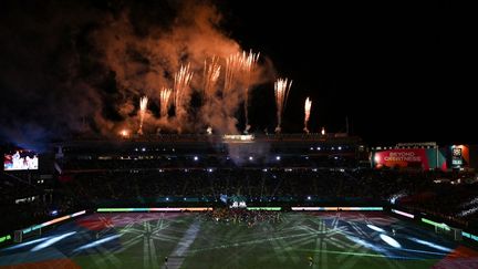 La cérémonie d'ouverture de la Coupe du monde féminine s'est tenue à l'Eden Park d'Auckland, en Nouvelle-Zélande, le 20 juillet 2023. (SAEED KHAN / AFP)