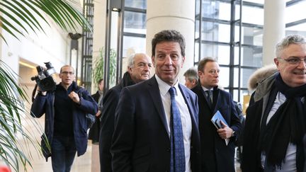 Geoffroy Roux de Bézieux, président du Medef, arrive au ministère de l'Economie, le 3 mars 2020, à Paris. (MICHEL STOUPAK / NURPHOTO / AFP)