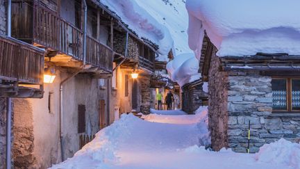 Dans le village de Bonneval-sur-Arc, en Savoie, le 13 janvier 2018. (JACQUES PIERRE / HEMIS.FR / AFP)