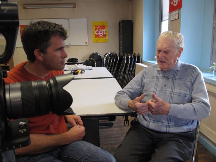 Gilles Perret et Jolfred Fregonara sur le tournage de "La Sociale"
 (Gilles Perret)