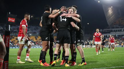 La Nouvelle-Zélande a gagné 102 à 0 contre les Tonga.&nbsp; (MICHAEL BRADLEY / AFP)