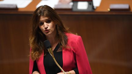 Marlène Schiappa, la secrétaire d'État à l'Égalité entre les femmes et les hommes, à l'Assemblée nationale, à Paris, le 27 novembre 2018. (CHRISTOPHE ARCHAMBAULT / AFP)