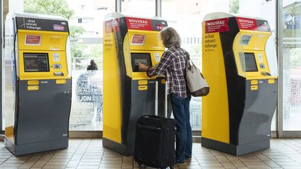 Des bornes automatiques de billets à la gare de Bercy, à Paris, le 30 mai 2017. (DENIS MEYER / HANS LUCAS)