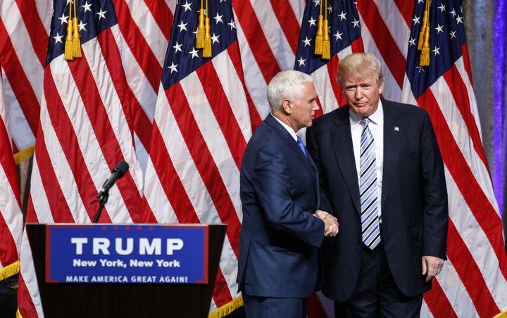 Donald Trump, candidat républicain à la Maison Blanche, lors de la présentation de son colistier, Mike Pence, à New York, le 16 juillet 2016. (KENA BETANCUR / AFP)