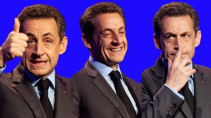 Nicolas Sarkozy lors d'un meeting de campagne &agrave; Besan&ccedil;on (Doubs), le 30 mars 2012. (REVELLI-BEAUMONT / SIPA / MONTAGE FTVI)