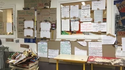 Dans l'université de Tolbiac, à Paris, le jeudi 12 avril 2018. (MATHILDE GOUPIL)