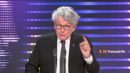 Thierry Breton, commissaire au Marché intérieur de l’Union européenne, le 25 août 2023 sur franceinfo. (FRANCEINFO / RADIO FRANCE)