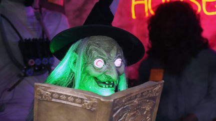 Une sorcière préparant une potion pour Halloween. (BILL GREENBLATT / MAXPPP)