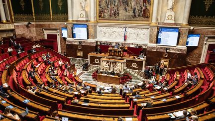 L'Assemblée nationale, à Paris, le 11 octobre 2023. (LAURE BOYER / HANS LUCAS / AFP)