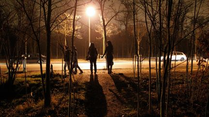 Des prostitu&eacute;es au Bois de Boulogne, le 2 mars 2012, &agrave; Paris. (THOMAS SAMSON / AFP)