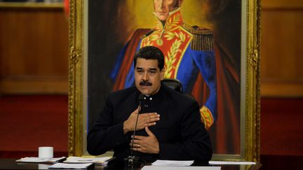 Le président vénézuelien, Nicolas Maduro, le 17 octobre 2017 à Caracas (Venezuela). (FEDERICO PARRA / AFP)