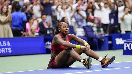 Les larmes de Cococ Gauff, sacrée pour la première fois en Grand Chelem à l'US Open, le 9 septembre 2023. (MANU FERNANDEZ / AP)