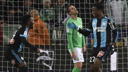 Michy Batshuayi vient d'ouvrir le score : Saint-Etienne ne reviendra plus  (PHILIPPE DESMAZES / AFP)