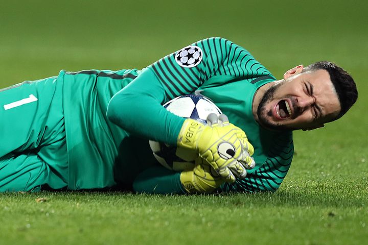 Le gardien monégasque Danijel Subasic lors du huitième de finale retour de Ligue des champions contre Manchester City, le 15 mars 2017, au stade Louis-II. (VALERY HACHE / AFP)