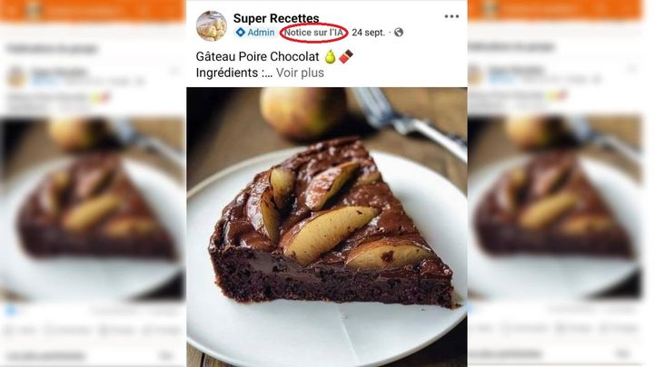 Facebook ajoute parfois la mention discrète "Notice sur l'IA" pour avertir que des images ont été produites ou modifiées par intelligence artificielle. (FACEBOOK)