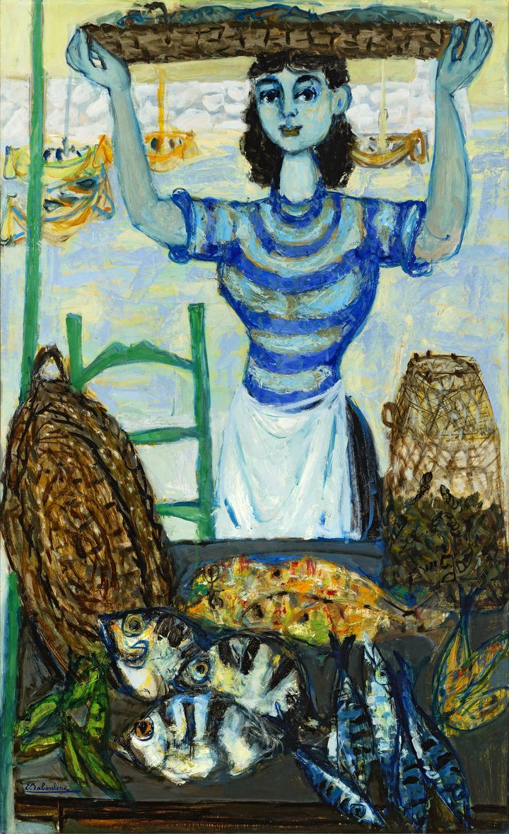 Eugène Baboulène, "La poissonnière", 1947, Huile sur toile 188 x 114 cm (Collection Fondation Regards de Provence)