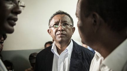 Le pr&eacute;sident malgache&nbsp;Hery Rajaonarimampianina, le 25 janvier 2014, &agrave; Madagascar. (RIJASOLO / AFP)