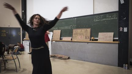 Le 30 mars, plusieurs amphithéâtres de la faculté de lettres de Montpellier sont occupés.&nbsp; (ADRIEN VAUTIER / LE PICTORIUM / MAXPPP)