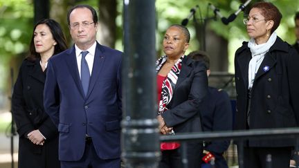 Fran&ccedil;ois Hollande, le 10 mai 2014 &agrave; Paris, lors de la c&eacute;r&eacute;monie officielle de comm&eacute;moration de l'abolition de l'esclavage. (FRANCOIS GUILLOT / AFP)