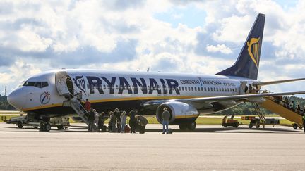 Un&nbsp;Boeing 737 de Ryanair, le 19 f&eacute;vrier 2013 en Su&egrave;de. (STEPHANE FRANCES / ONLY WORLD / AFP)