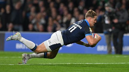 Duhan Van der Merwe, auteur d'un superbe essai pour l'Ecosse face à l'Angleterre, le 4 février 2023 à Twickenham. (GLYN KIRK / AFP)