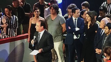  (François Hollande a fait une visite surprise au théâtre Le Comédia © Radio France - Alice Serrano)