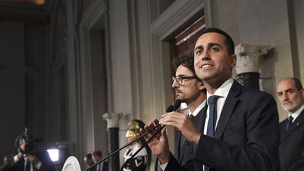 Luigi Di Maio, leader du M5S, lors d'une conférence de presse au Quirinal de Rome, lundi 14 mai 2018. (ANDREAS SOLARO / AFP)