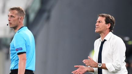 Rudi Garcia lors du huitième de finale retour de la Ligue des champions entre la Juventus, à Turin, le 7 août 2020.
 (MIGUEL MEDINA / AFP)