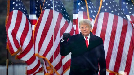 Donald Trump prononce un discours face à ses partisans, le 6 janvier 2021, à Washington (Etats-Unis). (BRENDAN SMIALOWSKI / AFP)